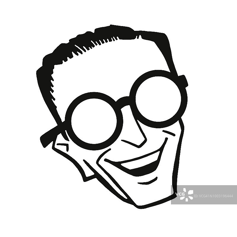 微笑的戴眼镜的男人图片素材