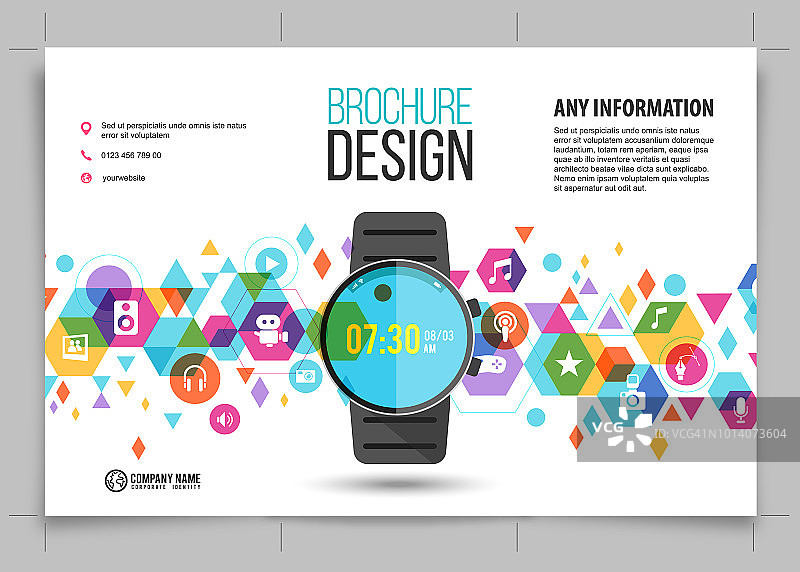 多媒体智能手表宣传册设计图片素材
