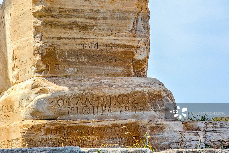 希腊雅典苏尼翁角的古希腊波塞冬神庙图片素材