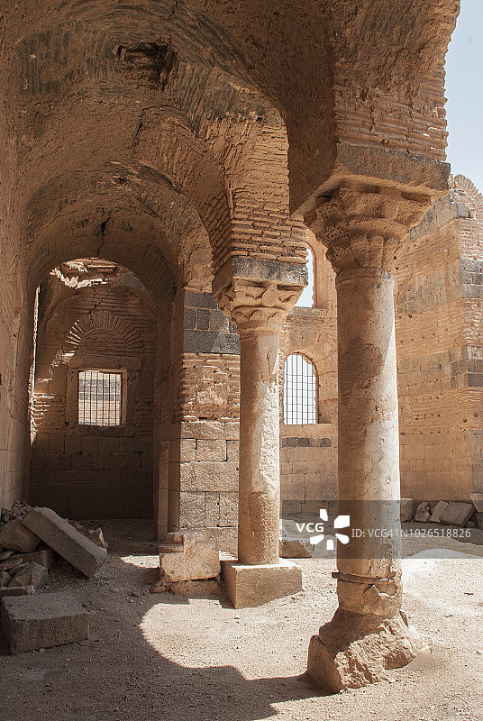 叙利亚Qasr Ibn Wardan宫殿的中央庭院图片素材