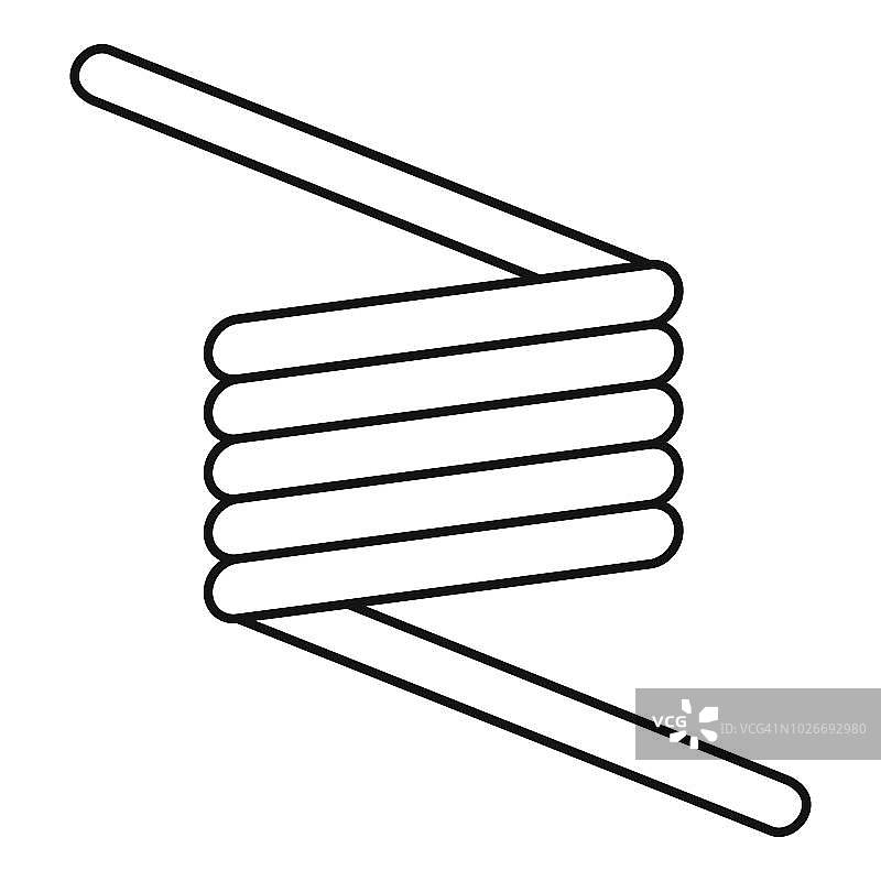 柔性弹簧电缆图标，轮廓样式图片素材