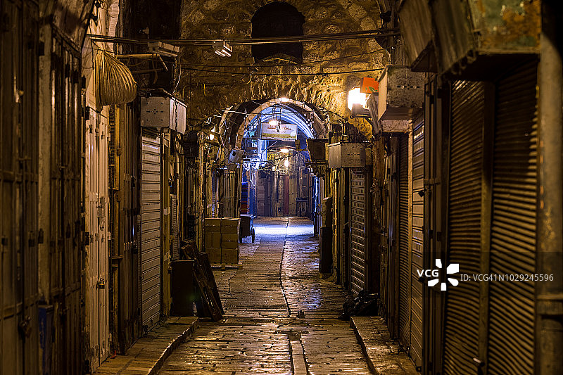 以色列耶路撒冷的老街图片素材