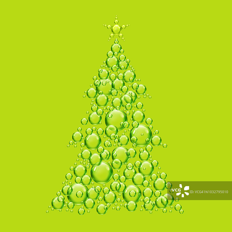 绿色泡泡圣诞树插图图片素材