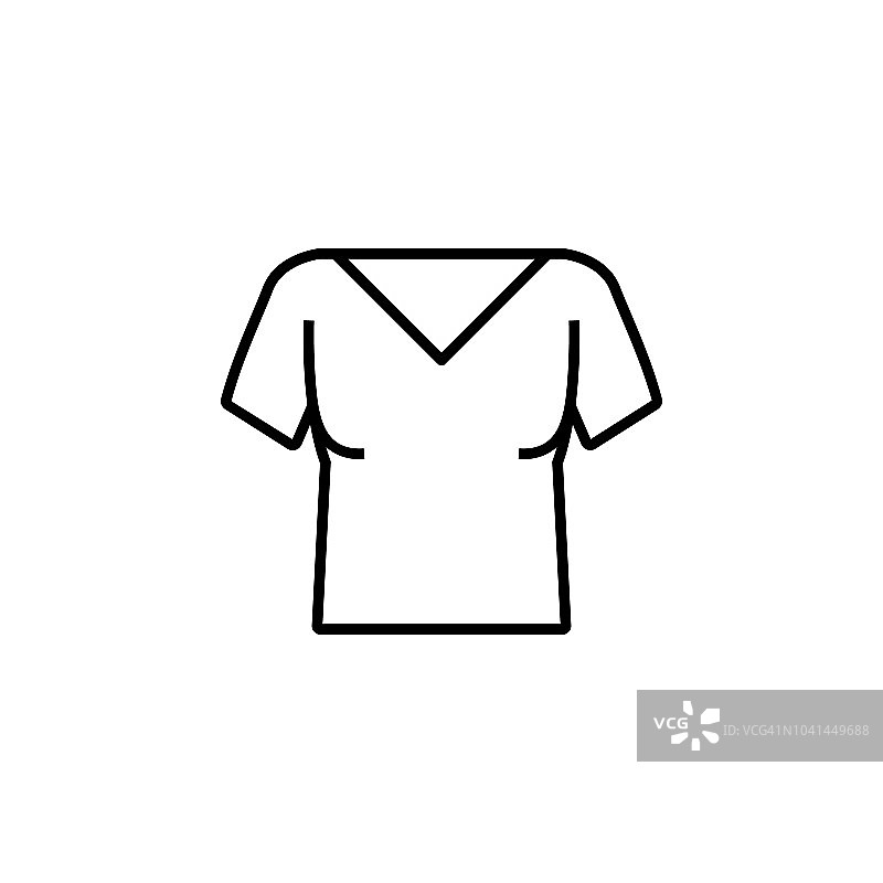 t恤衣服女人图标。移动概念和web应用的服装图标元素。细线t恤衣服女性图标可以用于网络和手机图片素材