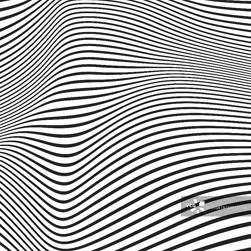 不同厚度的线条形成波浪状的表面图片素材
