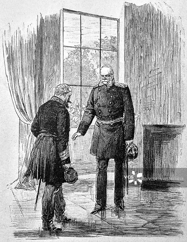 威廉一世与他的官员交谈——1888年图片素材
