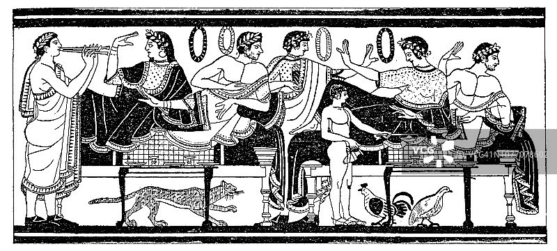 古典希腊，饮酒图片素材