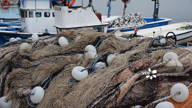 渔网与海洋图片素材