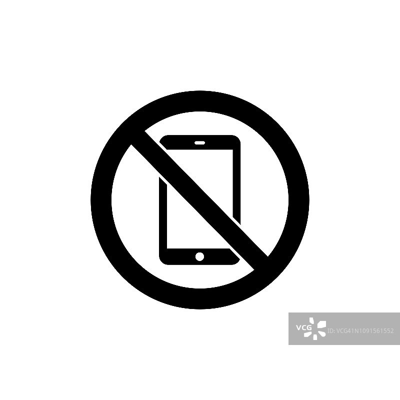 禁止标志(象形文字)/不要使用移动电话(智能手机)图片素材