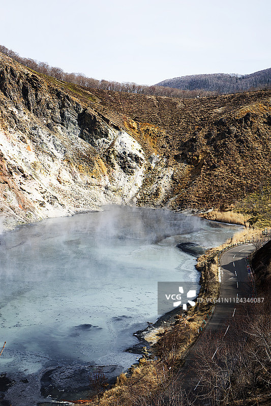 日本北海道最好的温泉，登别地狱谷地狱谷图片素材