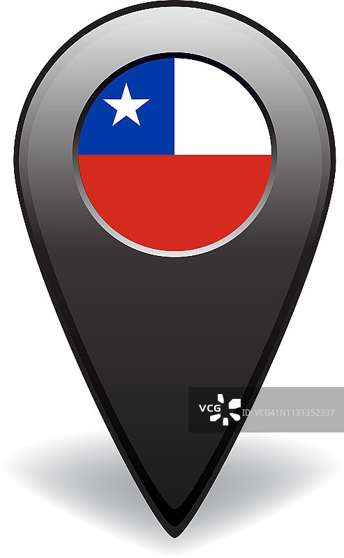 智利旗银地图指针GPS导航图片素材