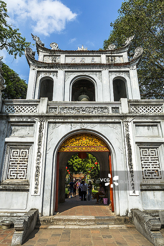 越南河内的文庙大门图片素材