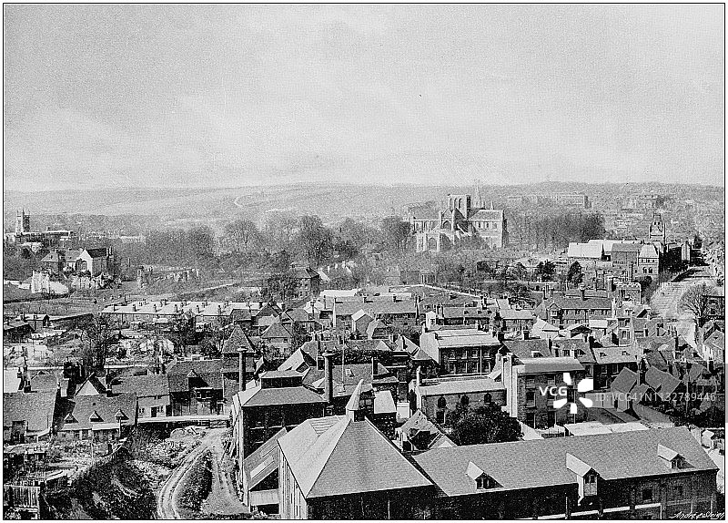 英格兰和威尔士的古老黑白照片:温彻斯特图片素材