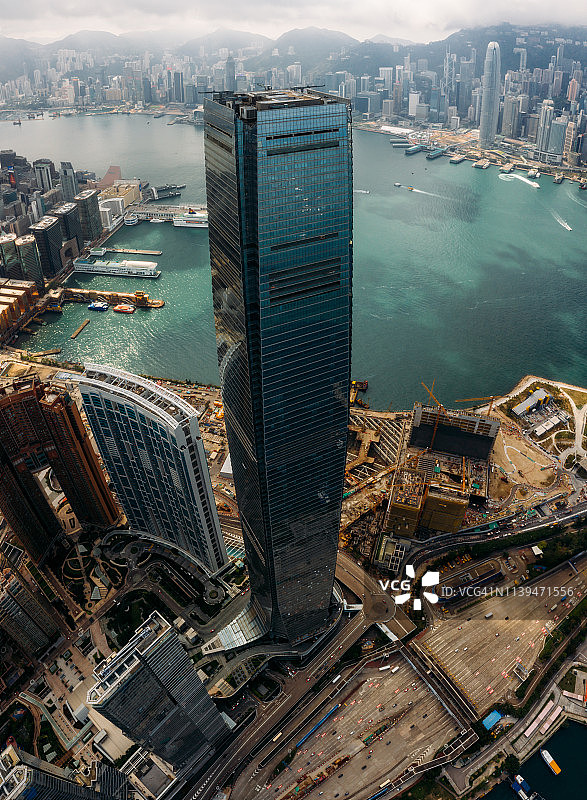 香港城市天际线鸟瞰图图片素材