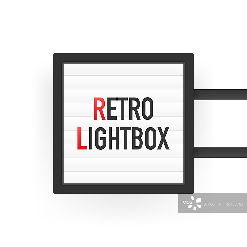 复古灯箱广告牌复古框架。具有可定制设计的灯箱。你的项目或广告的经典横幅。图片素材