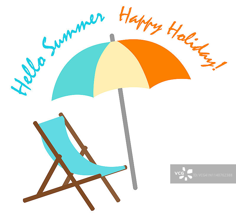 沙滩阳伞和沙滩椅图片素材