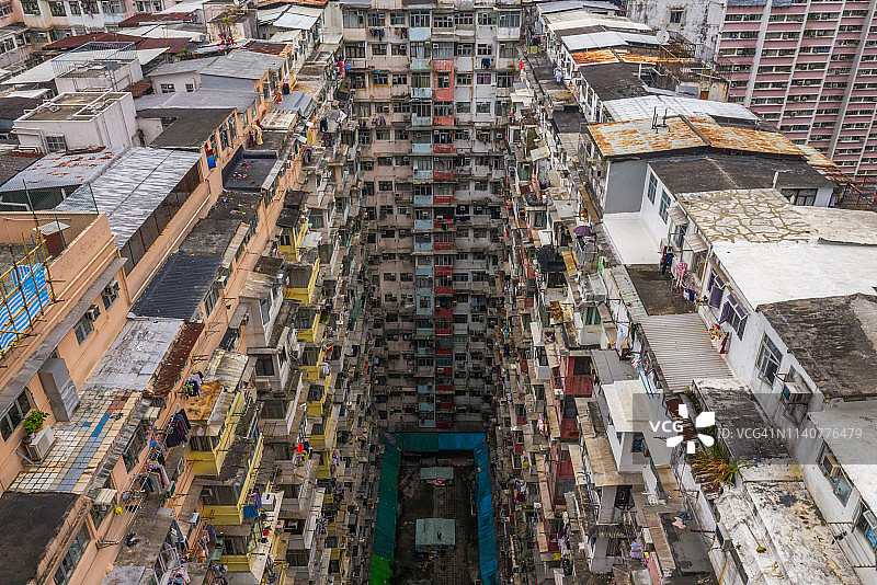 香港拥挤的公寓楼图片素材