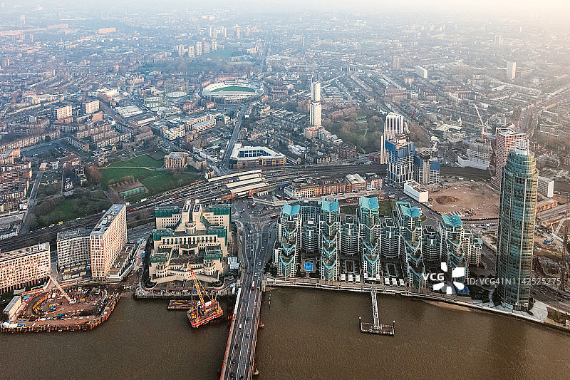 鸟瞰沃克斯豪尔住宅区，伦敦图片素材