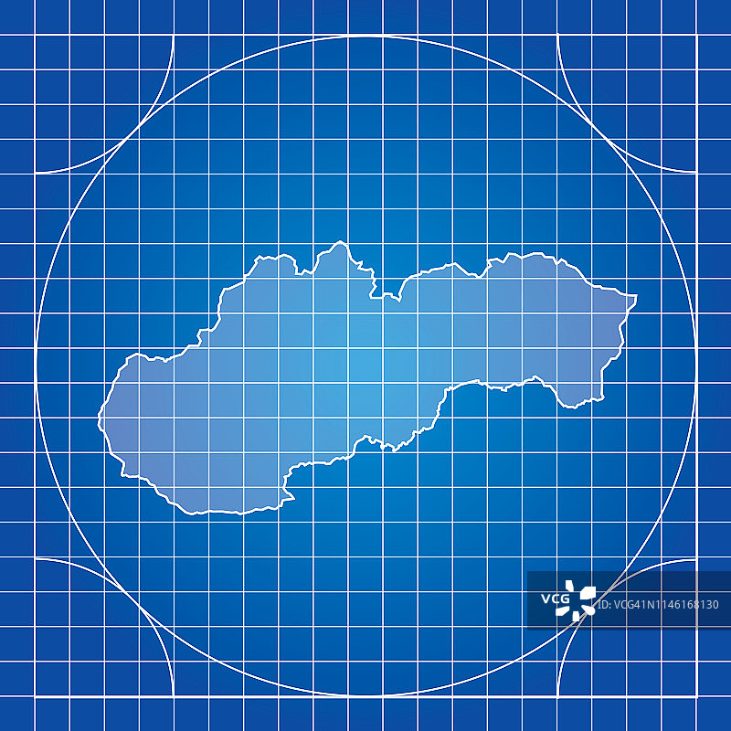 蓝图斯洛伐克地图图片素材