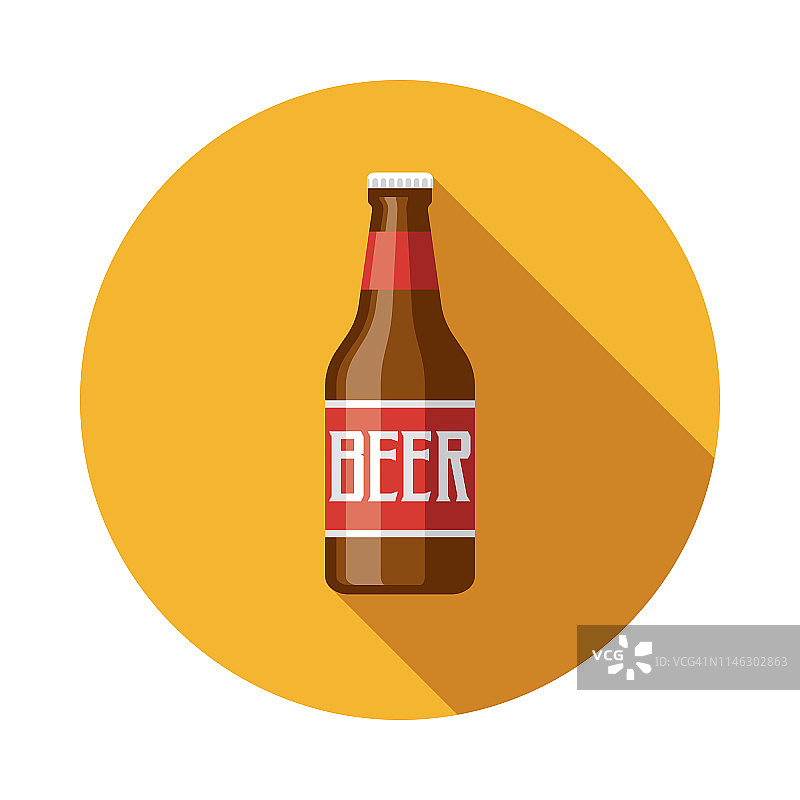 啤酒瓶平面设计图标图片素材