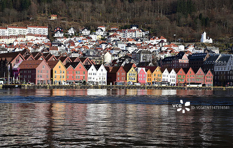 卑尔根的码头建筑，挪威西部图片素材