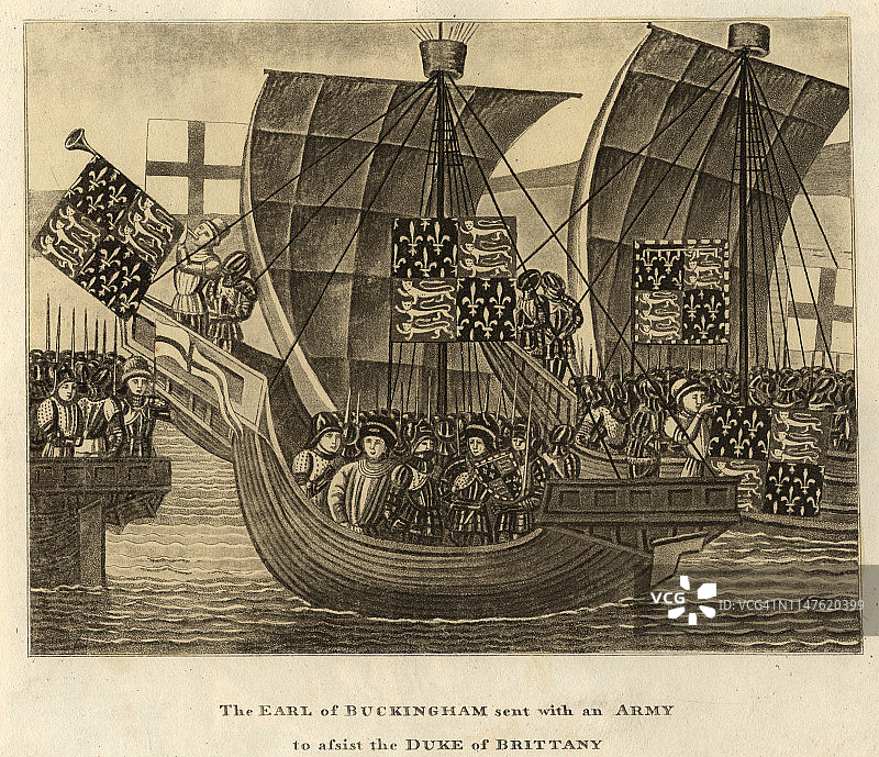 百年战争，白金汉伯爵的军队和舰队图片素材