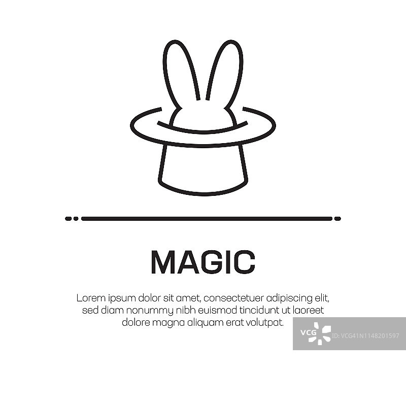 魔术矢量线图标-简单的细线图标，优质的设计元素图片素材