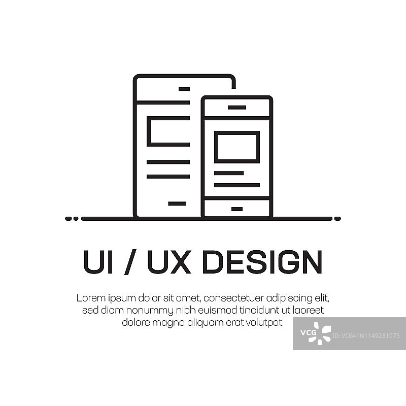 UI/UX设计矢量线图标-简单的细线图标，优质的设计元素图片素材