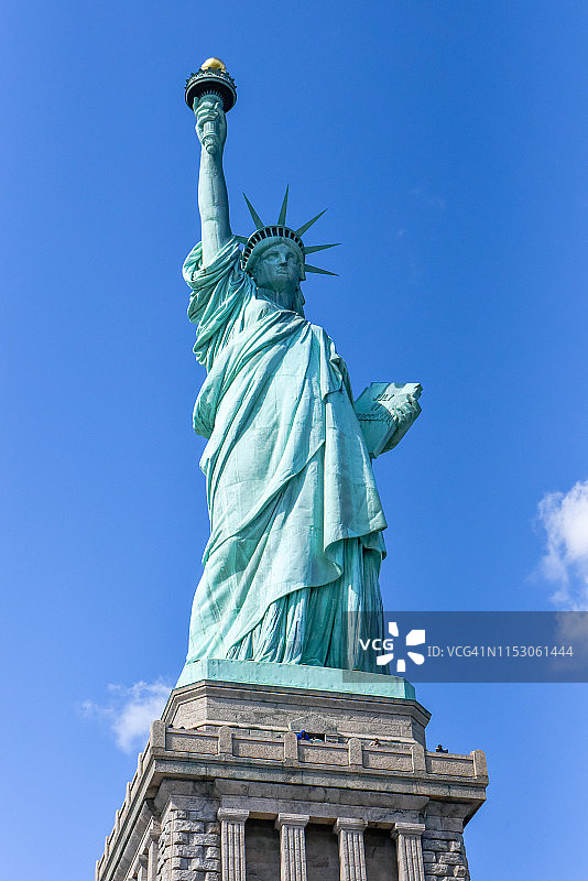 美国纽约，白天的自由女神像图片素材