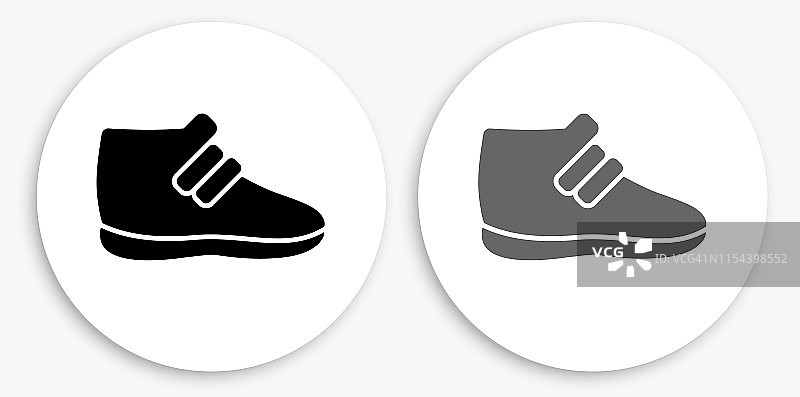 运动鞋黑白圆形图标图片素材