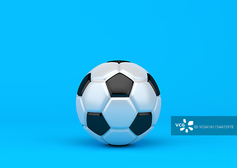 淡蓝色背景上的足球图片素材