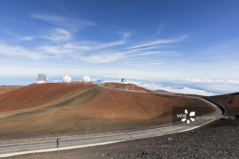美国，夏威夷，莫纳克亚火山，望远镜在莫纳克亚天文台图片素材