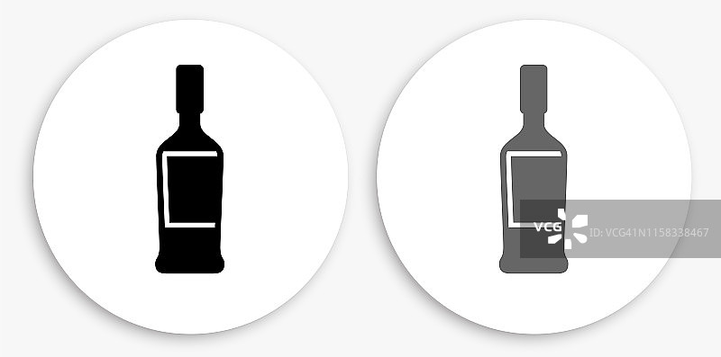 酒瓶黑白圆形图标图片素材