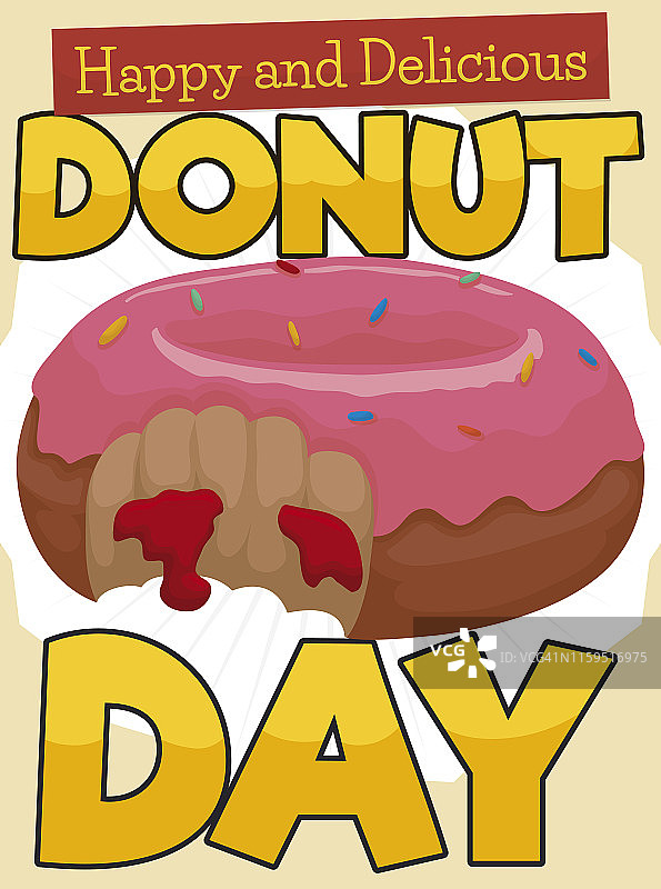 庆祝甜甜圈日与吉米和果酱图片素材