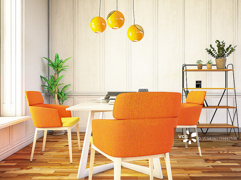 橙色的客厅图片素材