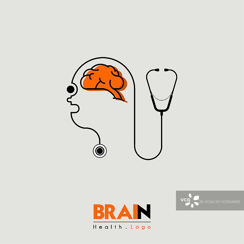 大脑和健康卡通图标标志图片素材