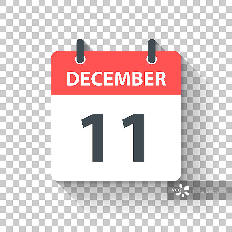 12月11日-日日历图标在平面设计风格图片素材