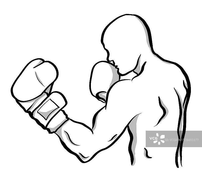 拳击手草图图片素材