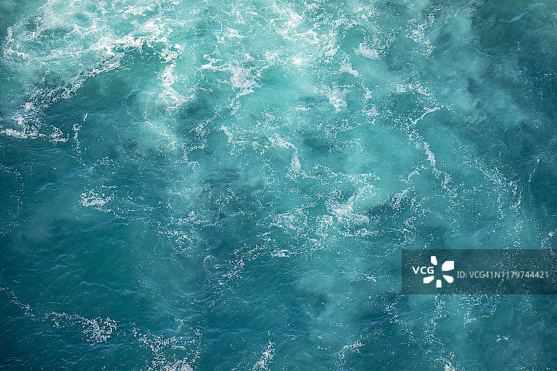 蓝绿色海浪海浪模式，鸟瞰图，澳大利亚图片素材