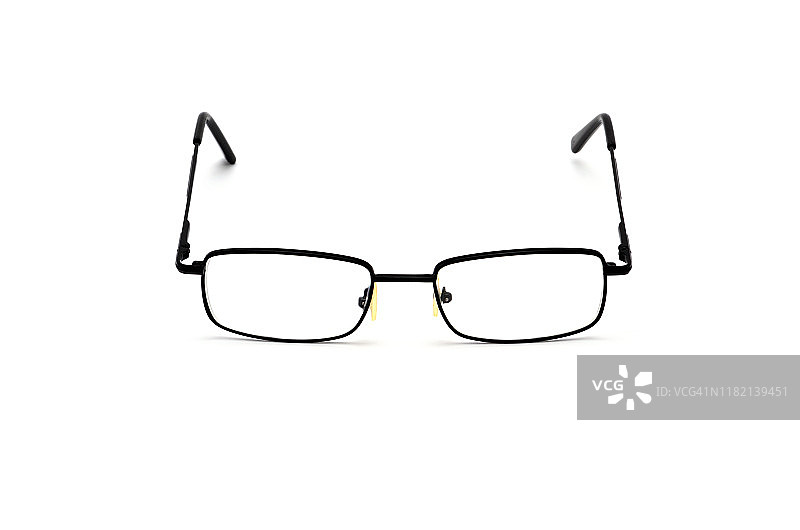 白色背景上的光学眼镜。图片素材