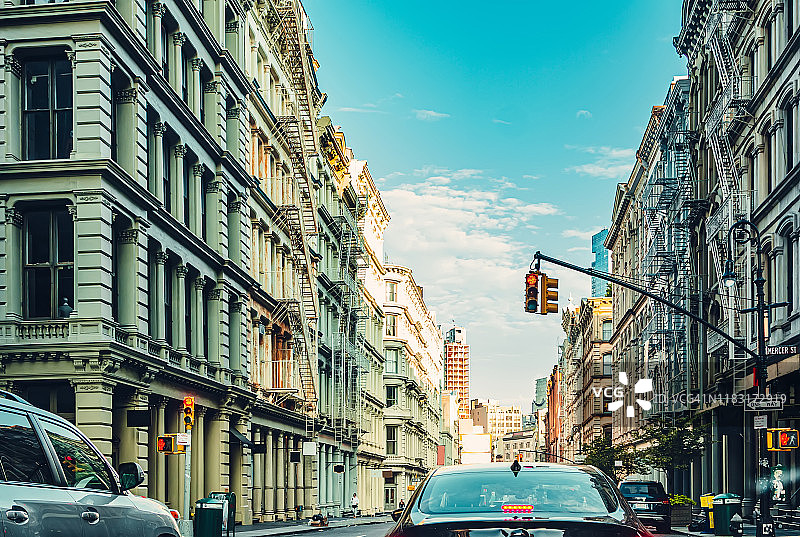Soho区交通，曼哈顿，纽约图片素材