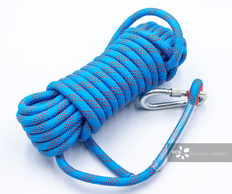 ฺ攀登绳，白色背景上的蓝色绳子图片素材