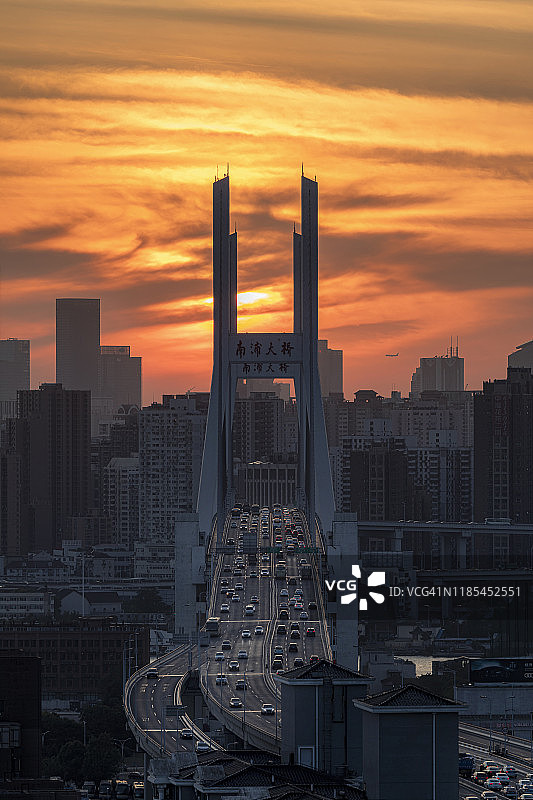 上海南浦大桥黄昏图片素材