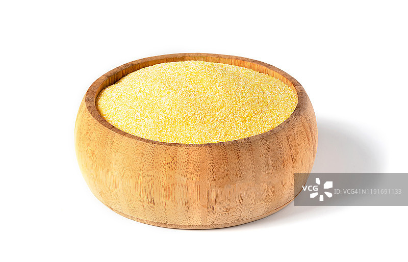 把生玉米粥放在木碗里晾干图片素材