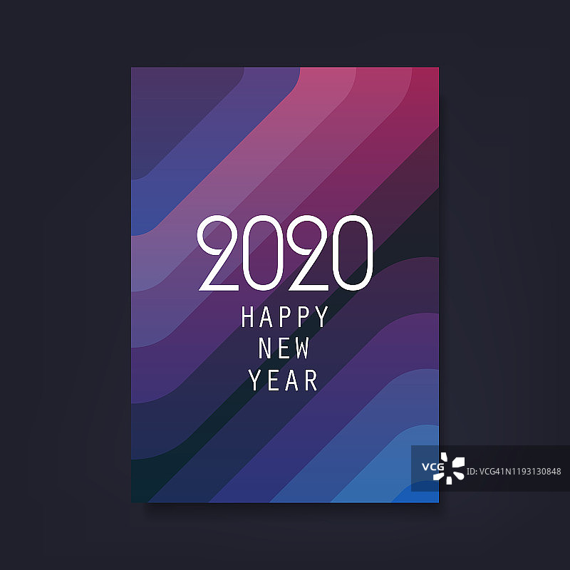 新年传单，卡片或封面设计- 2020图片素材