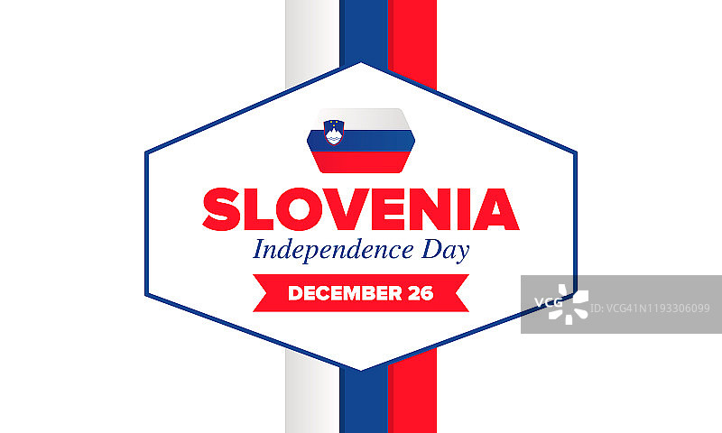 斯洛文尼亚的独立日。全国节日快乐，在每年的12月26日庆祝。斯洛文尼亚国旗。爱国主义的元素。海报、卡片、横幅和背景。矢量图图片素材