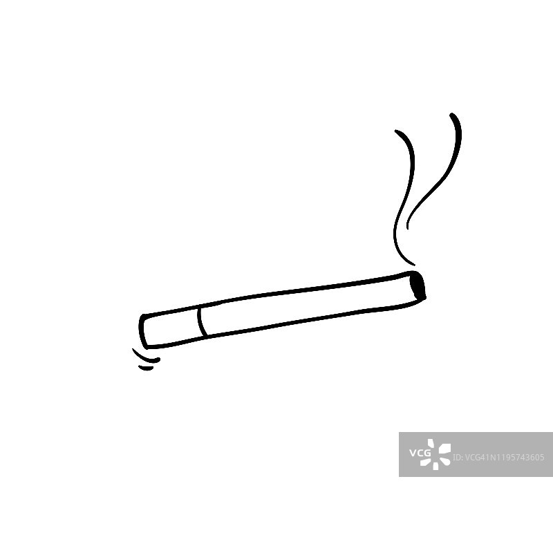 香烟图标，烟雾插图手绘涂鸦风格图片素材