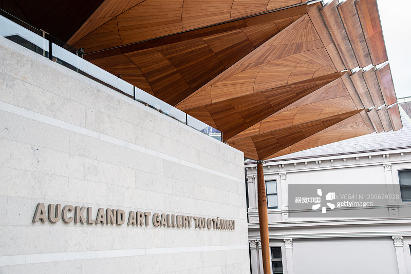 新西兰奥克兰艺术画廊的正面视图和建筑。图片素材