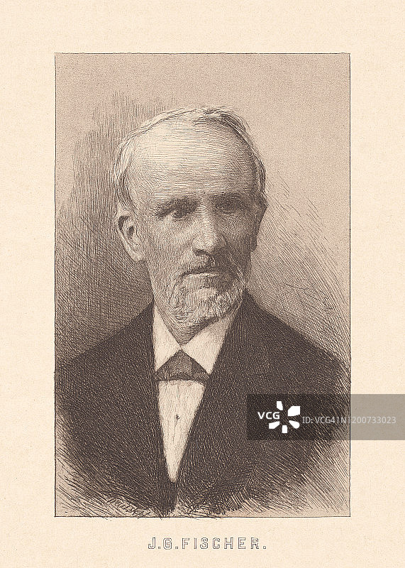 约翰·乔治·费舍尔(1816-1897)，德国诗人，伊钦，1897年出版图片素材