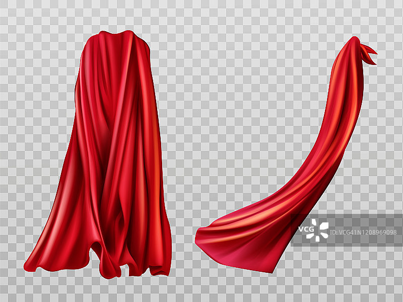 红色斗篷。丝绸披肩设计图片素材